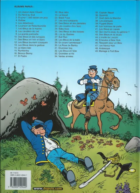 Verso de l'album Les Tuniques Bleues Tome 43 Des bleus et du blues