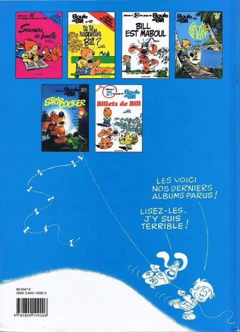 Verso de l'album Boule & Bill Tome 19 Globe trotters
