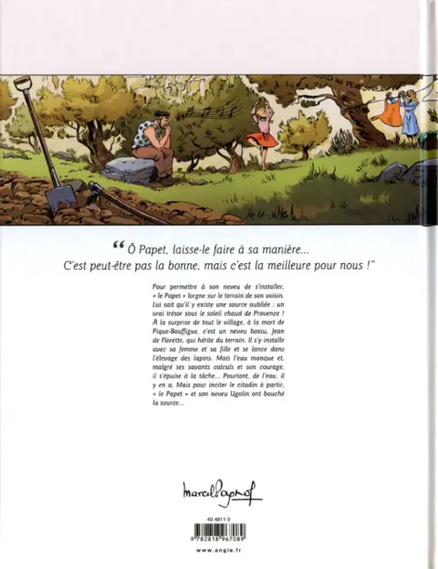 Verso de l'album Jean de Florette Deuxième partie