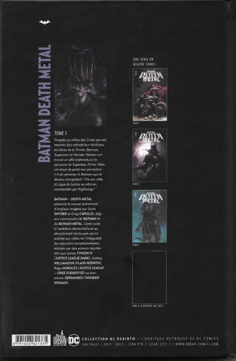 Verso de l'album Batman : Death Metal Tome 3