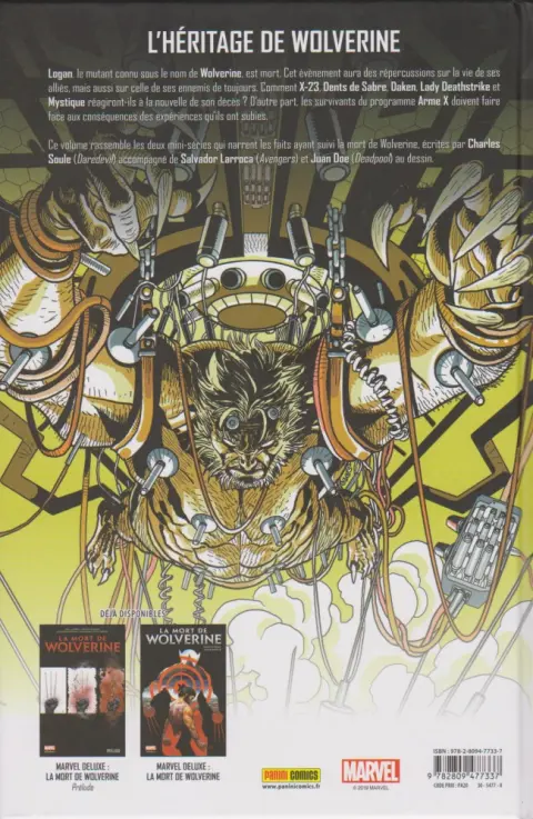 Verso de l'album Wolverines Tome 1 Quatre mots