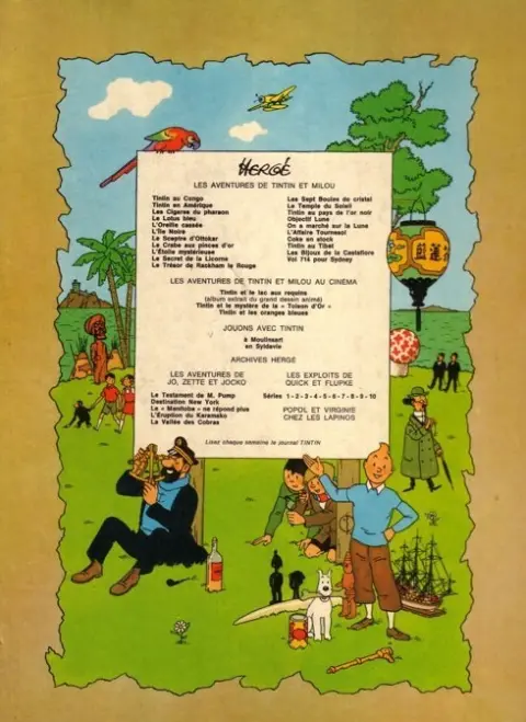 Verso de l'album Tintin Tome 12 Le Trésor de Rackham le Rouge