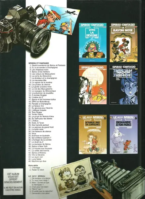 Verso de l'album Spirou et Fantasio Tome 44 Le Rayon noir