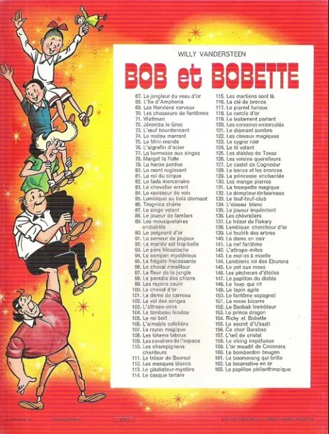 Verso de l'album Bob et Bobette Tome 102 Le vol des songes
