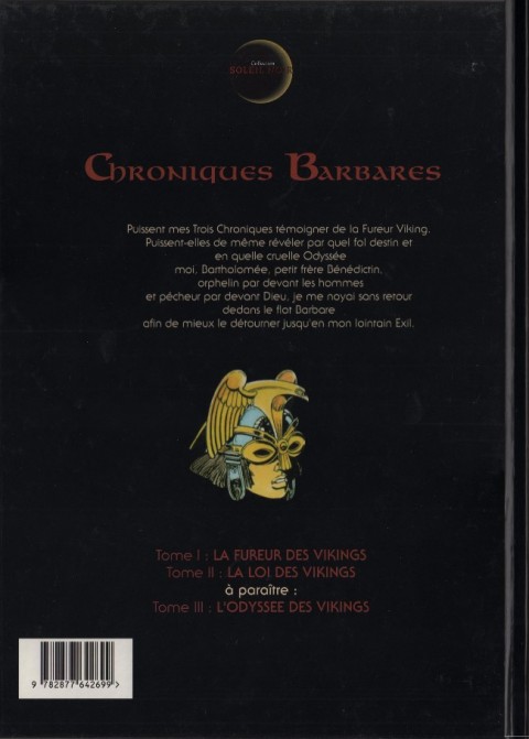 Verso de l'album Chroniques Barbares Tome 2 La loi des Vikings