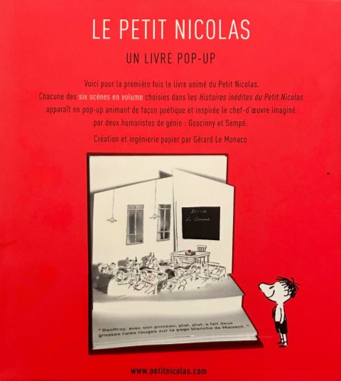 Verso de l'album Le Petit Nicolas Le petit Nicolas un livre pop-up
