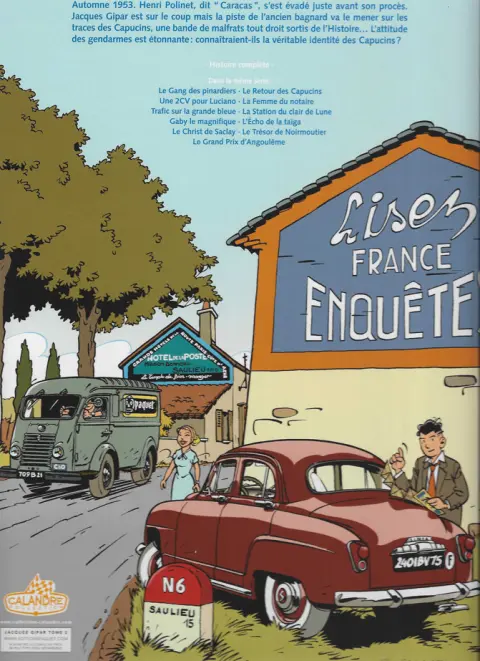 Verso de l'album Une aventure de Jacques Gipar Tome 2 Le Retour des Capucins