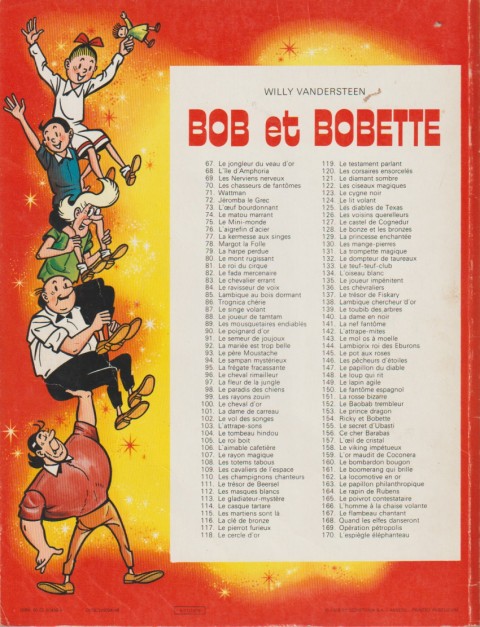 Verso de l'album Bob et Bobette Tome 131 la trompette magique