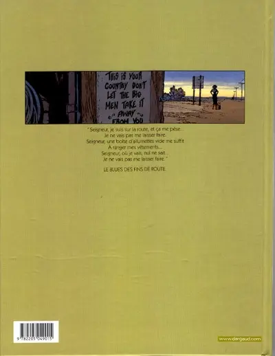 Verso de l'album Dixie Road Tome 4