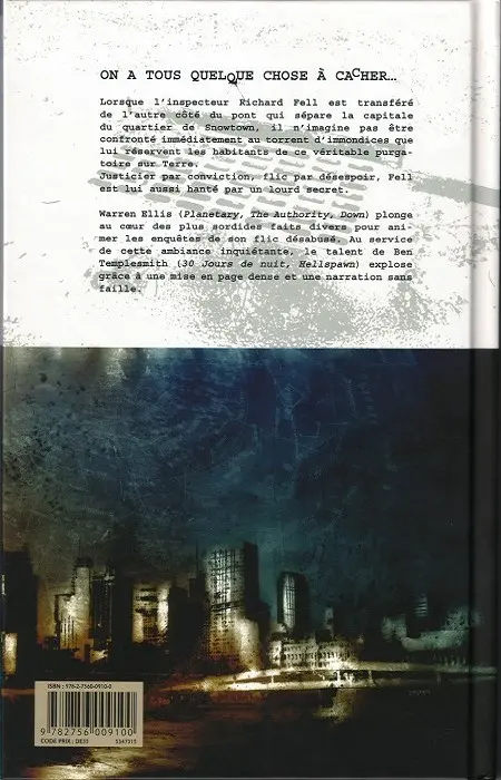 Verso de l'album Fell Tome 1 Snowtown