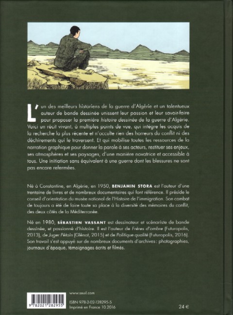 Verso de l'album Histoire dessinée de la guerre d'Algérie
