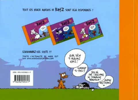 Verso de l'album KatZ Tome 1 Y a du poil dans mon cafééééé !!!