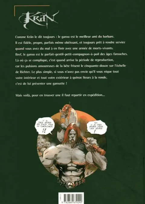 Verso de l'album Krän Tome 3 Gare aux Garous
