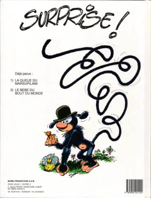 Verso de l'album Marsupilami Tome 3 Mars le noir