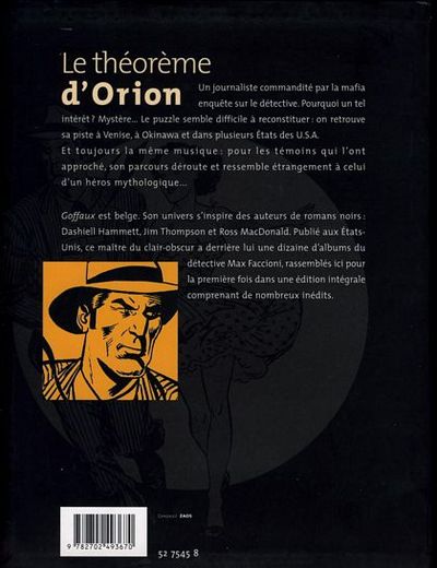 Verso de l'album Max Faccioni Tome 7 Le théorème d'Orion