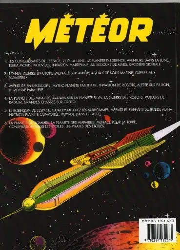 Verso de l'album Météor 6
