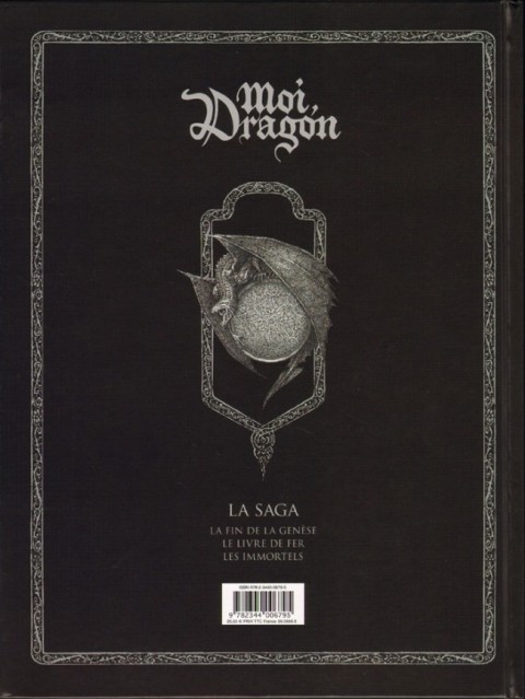 Verso de l'album Moi, Dragon La saga