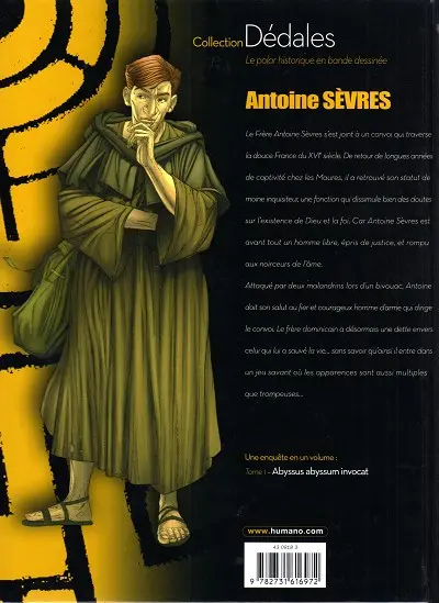 Verso de l'album Antoine Sèvres Tome 1 Abyssus abyssum invocat