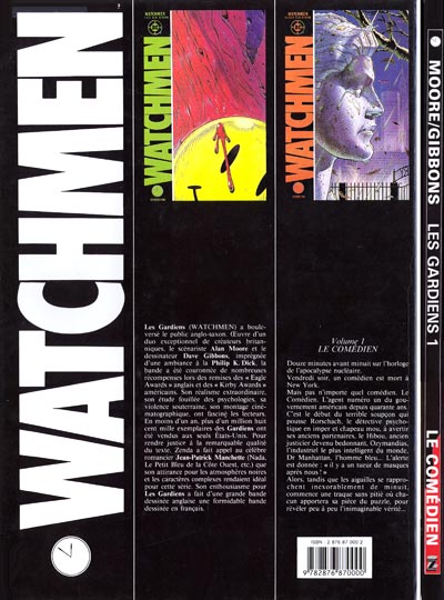 Verso de l'album Watchmen (Les Gardiens) Tome 1 Le comédien