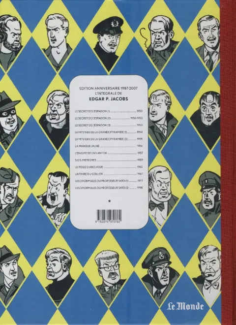 Verso de l'album Blake et Mortimer Tome 4 Le Mystère de la Grande Pyramide - Tome I - Le Papyrus de Manethon