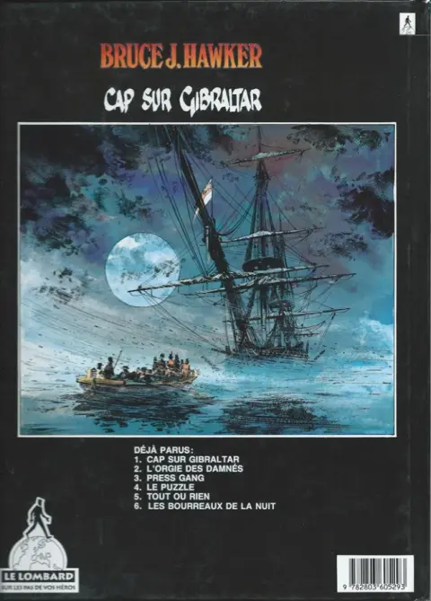 Verso de l'album Bruce J. Hawker Tome 1 Cap sur Gibraltar