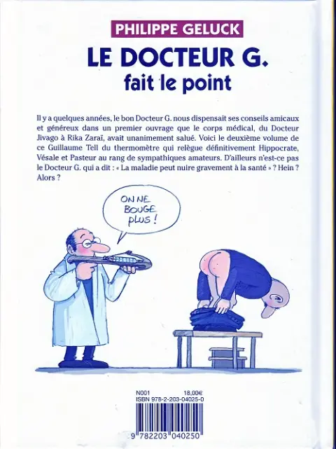 Verso de l'album Le Docteur G Tome 2 Le Docteur G fait le point