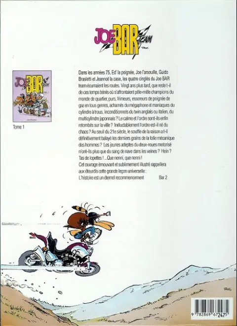 Verso de l'album Joe Bar Team Tome 2