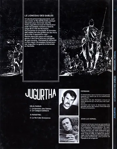 Verso de l'album Jugurtha Tome 1 Le lionceau des sables