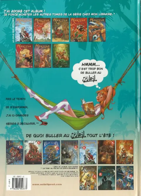 Verso de l'album Marlysa Tome 1 Le masque