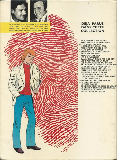 Verso de l'album Ric Hochet Tome 3 Défi à Ric Hochet