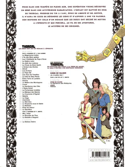 Verso de l'album Thorgal Tome 5 Au-delà des ombres