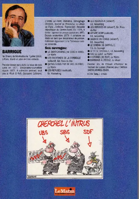 Verso de l'album Barricatures Tome 16 L'Année 1996 à traits tirés