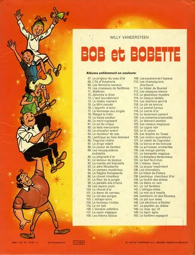 Verso de l'album Bob et Bobette Tome 150 Le fantôme espagnol