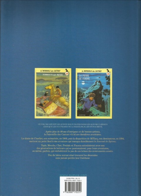 Verso de l'album La Patrouille des Castors L'Intégrale 8 1990-1994