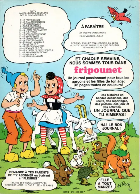 Verso de l'album Sylvain et Sylvette Tome 23 Le génie de la forêt