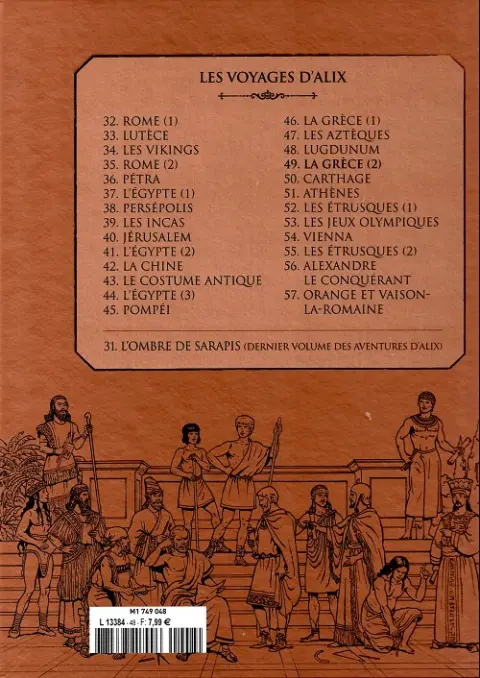 Verso de l'album Alix La collection Tome 49 Les voyages d'Alix - La Grèce (2)