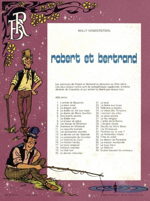 Verso de l'album Robert et Bertrand Tome 39 Quand meurent les corbeaux