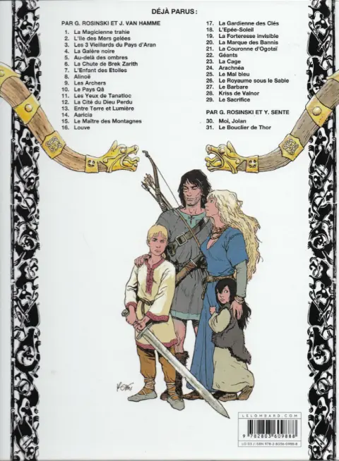 Verso de l'album Thorgal Tome 18 L'Épée-Soleil