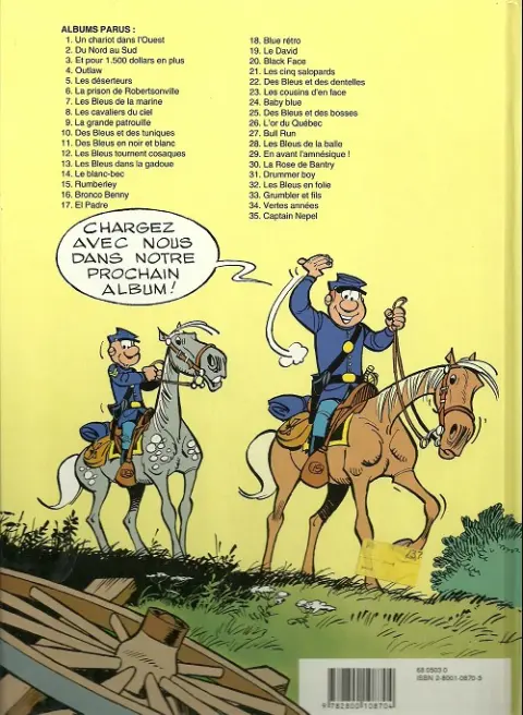 Verso de l'album Les Tuniques Bleues Tome 13 Les bleus dans la gadoue