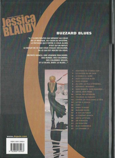 Verso de l'album Jessica Blandy Tome 16 Buzzard Blues