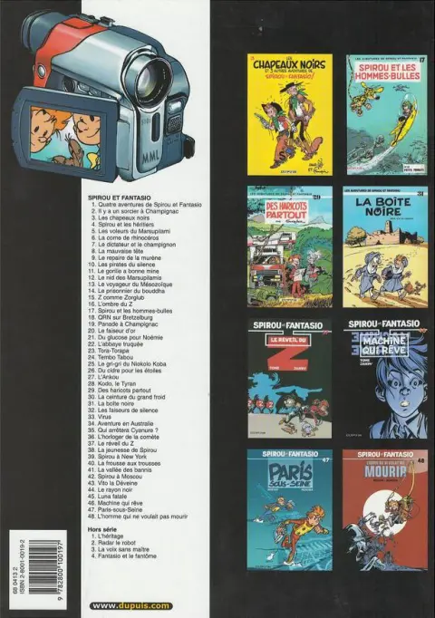Verso de l'album Spirou et Fantasio Tome 17 Spirou et les hommes-bulles