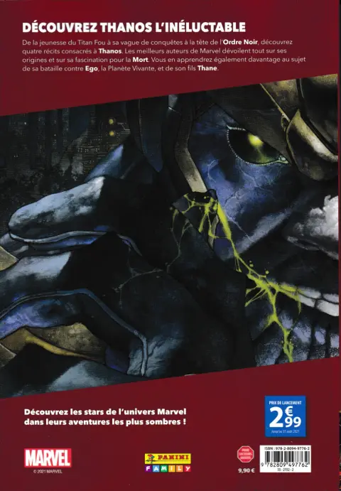 Verso de l'album Marvel - Le côté obscur Tome 8 Thanos : La haut, un dieu écoute