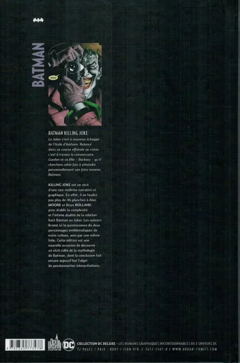 Verso de l'album Batman : Souriez Killing Joke