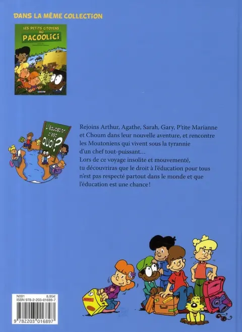 Verso de l'album Une aventure des petits citoyens 2 Les Petits citoyens en Moutonie