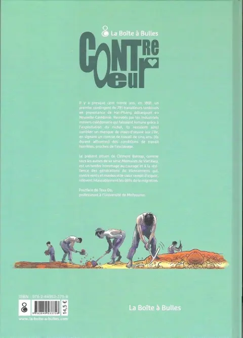 Verso de l'album Mémoires de Viet Kieu Tome 4 Les engagés de nouvelle-calédonie