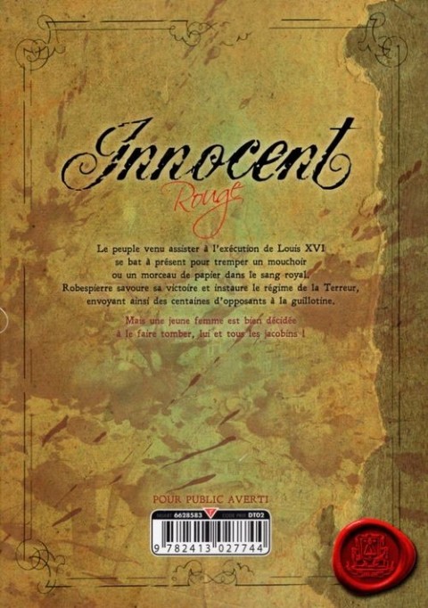 Verso de l'album Innocent Rouge 10