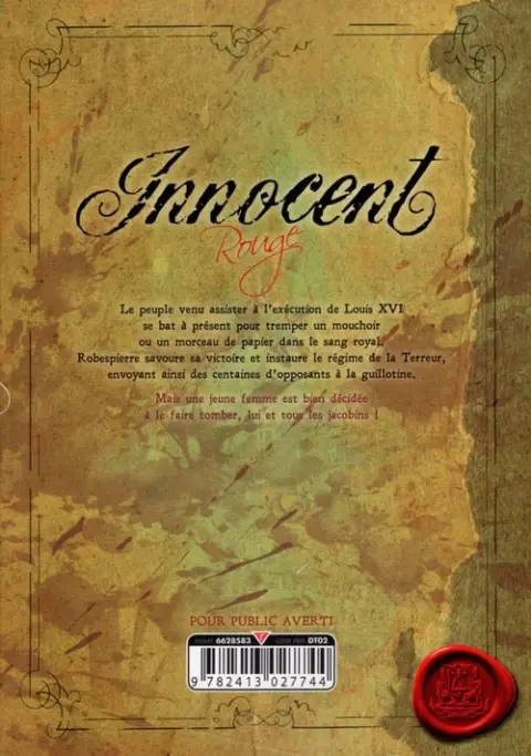 Verso de l'album Innocent Rouge 10