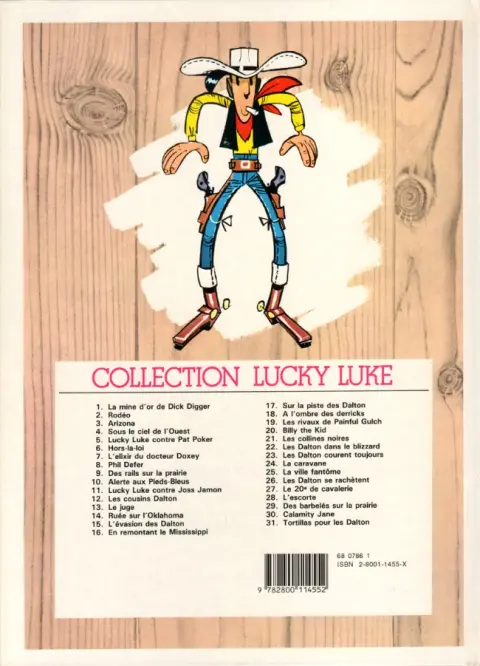 Verso de l'album Lucky Luke Tome 15 L'évasion des Dalton