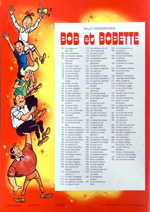 Verso de l'album Bob et Bobette Tome 85 Lambique au bois dormant