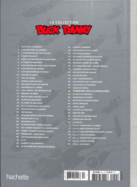 Verso de l'album Buck Danny La collection Tome 48 Tonnerre sur la cordillère